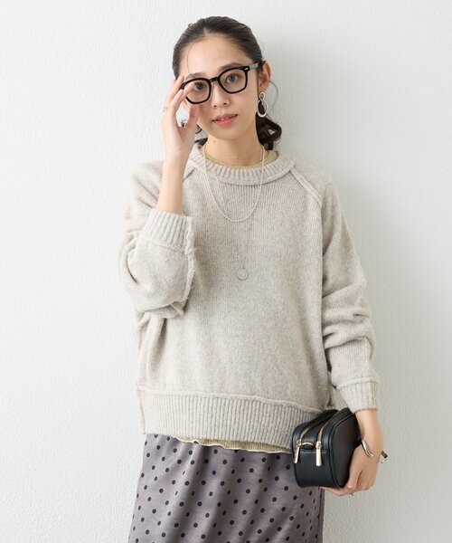 un dix cors(アンディコール)の「《着るだけでこなれ感◎》ラメリリヤーンラグランニット(ニット/セーター・レディース・アイボリー/チャコールグレー/ブルー/ピンク・FREE)」の9枚目の写真