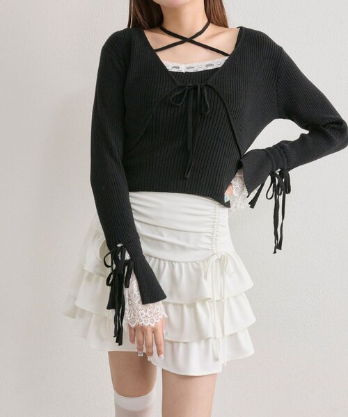 OLIVE des OLIVE（オリーブデオリーブ）の「【アンサンブル対応】ボレロアンサンブル（カーディガン/ボレロ・レディース・ブラック/オフホワイト/ブルー/モカ・FREE）」の18枚目の写真