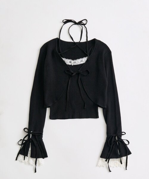 OLIVE des OLIVE（オリーブデオリーブ）の「【アンサンブル対応】ボレロアンサンブル（カーディガン/ボレロ・レディース・ブラック/オフホワイト/ブルー/モカ・FREE）」の22枚目の写真