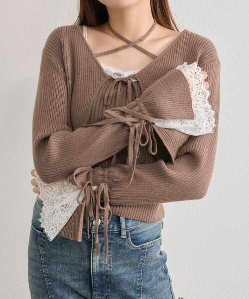 OLIVE des OLIVE（オリーブデオリーブ）の「【アンサンブル対応】ボレロアンサンブル（カーディガン/ボレロ・レディース・ブラック/オフホワイト/ブルー/モカ・FREE）」の8枚目の写真