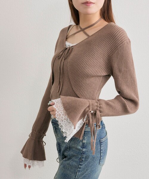 OLIVE des OLIVE（オリーブデオリーブ）の「【アンサンブル対応】ボレロアンサンブル（カーディガン/ボレロ・レディース・ブラック/オフホワイト/ブルー/モカ・FREE）」の11枚目の写真