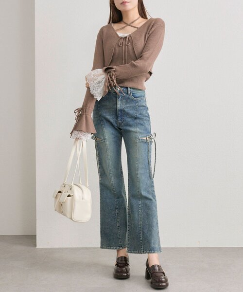 OLIVE des OLIVE（オリーブデオリーブ）の「【アンサンブル対応】ボレロアンサンブル（カーディガン/ボレロ・レディース・ブラック/オフホワイト/ブルー/モカ・FREE）」の12枚目の写真