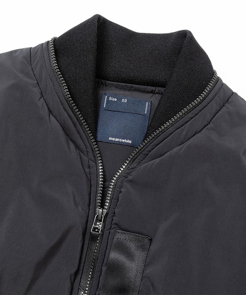 meanswhile（ミーンズワイル）の「Loop Zip MA1（MA-1・メンズ・ブラック/カーキ・4(XL)/3(L)/2(M)/1(S)）」の4枚目の写真