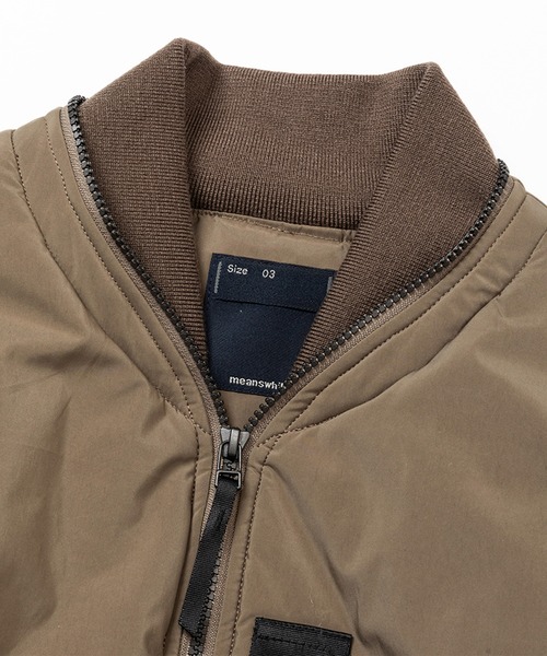 meanswhile（ミーンズワイル）の「Loop Zip MA1（MA-1・メンズ・ブラック/カーキ・4(XL)/3(L)/2(M)/1(S)）」の12枚目の写真