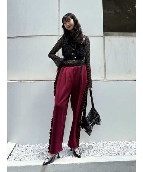 jouetie（ジュエティ）の「バレルレッグフリルトラックパンツ【セットアップ対応】（その他パンツ・レディース・アイボリー/ブラック/ボルドー・MEDIUM）」の21枚目の写真