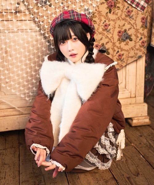 kutir(クティール)の「【クティールとレトロ】リボンマフラー(マフラー・レディース・レッド/ピンク/ブルー/オフホワイト・FREE)」の15枚目の写真