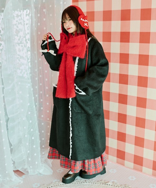 kutir(クティール)の「【クティールとレトロ】リボンマフラー(マフラー・レディース・レッド/ピンク/ブルー/オフホワイト・FREE)」の12枚目の写真