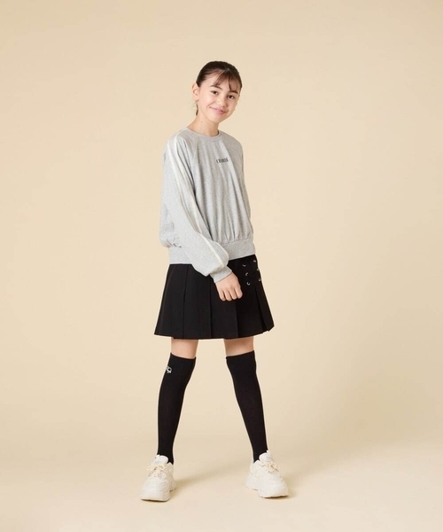 a.v.v（アーヴェヴェ）の「[130-160]配色ラインロンＴ（Tシャツ/カットソー・キッズ・アイボリー/ライトグレー・130/140/160/150）」の17枚目の写真