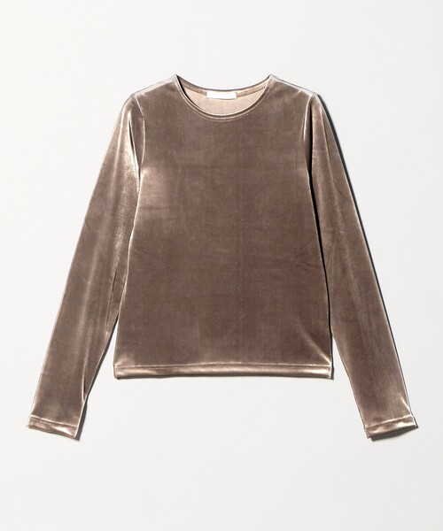 BEAUTY&YOUTH UNITED ARROWS（ビューティーアンドユースユナイテッドアローズ）の「ポリエステルブレンド ベロアロングスリーブ Tシャツ（Tシャツ/カットソー・レディース・モカ/オフホワイト/ブラック/ブラウン系・FREE）」の4枚目の写真