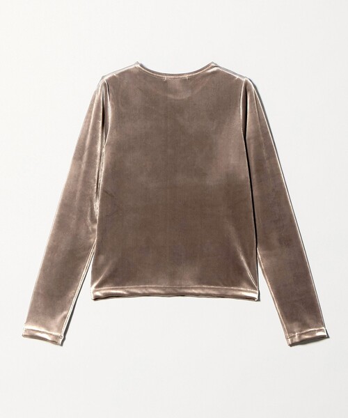 BEAUTY&YOUTH UNITED ARROWS（ビューティーアンドユースユナイテッドアローズ）の「ポリエステルブレンド ベロアロングスリーブ Tシャツ（Tシャツ/カットソー・レディース・モカ/オフホワイト/ブラック・FREE）」の4枚目の写真