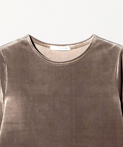BEAUTY&YOUTH UNITED ARROWS（ビューティーアンドユースユナイテッドアローズ）の「ポリエステルブレンド ベロアロングスリーブ Tシャツ（Tシャツ/カットソー・レディース・モカ/オフホワイト/ブラック・FREE）」の5枚目の写真