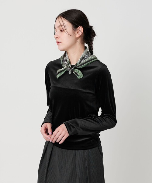 BEAUTY&YOUTH UNITED ARROWS（ビューティーアンドユースユナイテッドアローズ）の「ポリエステルブレンド ベロアロングスリーブ Tシャツ（Tシャツ/カットソー・レディース・モカ/オフホワイト/ブラック/ブラウン系・FREE）」の18枚目の写真