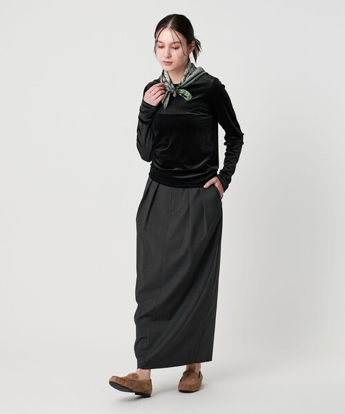 BEAUTY&YOUTH UNITED ARROWS（ビューティーアンドユースユナイテッドアローズ）の「ポリエステルブレンド ベロアロングスリーブ Tシャツ（Tシャツ/カットソー・レディース・モカ/オフホワイト/ブラック/ブラウン系・FREE）」の19枚目の写真