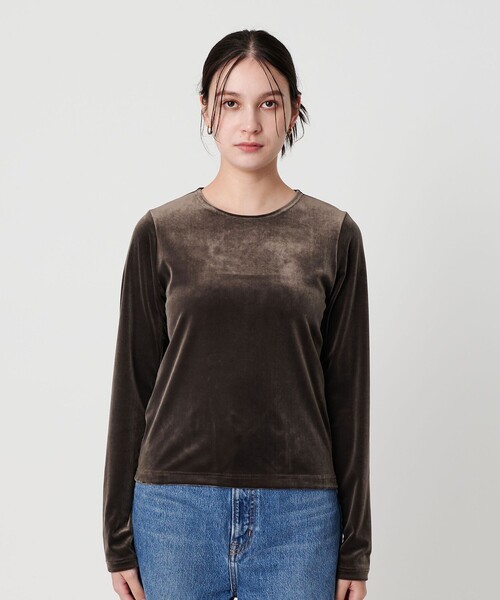 BEAUTY&YOUTH UNITED ARROWS（ビューティーアンドユースユナイテッドアローズ）の「ポリエステルブレンド ベロアロングスリーブ Tシャツ（Tシャツ/カットソー・レディース・モカ/オフホワイト/ブラック/ブラウン系・FREE）」の20枚目の写真