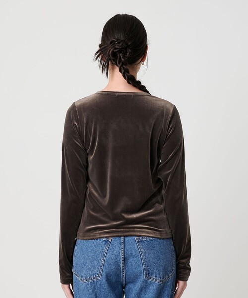 BEAUTY&YOUTH UNITED ARROWS（ビューティーアンドユースユナイテッドアローズ）の「ポリエステルブレンド ベロアロングスリーブ Tシャツ（Tシャツ/カットソー・レディース・モカ/オフホワイト/ブラック/ブラウン系・FREE）」の22枚目の写真