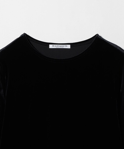 BEAUTY&YOUTH UNITED ARROWS（ビューティーアンドユースユナイテッドアローズ）の「ポリエステルブレンド ベロアロングスリーブ Tシャツ（Tシャツ/カットソー・レディース・モカ/オフホワイト/ブラック/ブラウン系・FREE）」の6枚目の写真