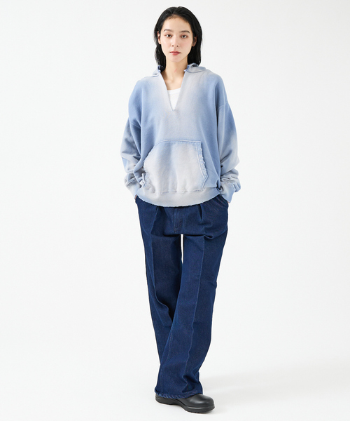 DENIM DELIGHT DAYS (デニム デライト デイズ)の「【JOHNBULL/ジョンブル】ヴィンテージ加工フーディ / レギュラーウェイト / パーカー 【WEB限定】(パーカー・レディース・スミクロ/ブルー/ピンク・フリー)」の16枚目の写真