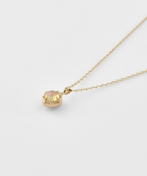 agete　K10 YG　2019 冬　限定　オパール　ダイヤモンド　ネックレス 国内直営店】☆agete☆K10オパール×ダイヤモンドネックレス (Agete