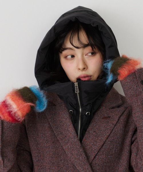 Unitage（ユニテージ）の「中綿フードウォーマー（ネックウォーマー/スヌード・レディース・ブラック・FREE）」の5枚目の写真