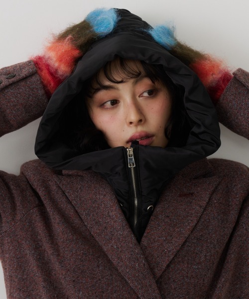 Unitage（ユニテージ）の「中綿フードウォーマー（ネックウォーマー/スヌード・レディース・ブラック・FREE）」の6枚目の写真