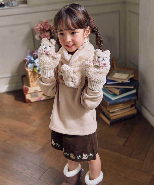 ANY（エニィ）の「アニマルマフラー（マフラー・キッズ・ピンク系/アイボリー系/ブラウン系・F）」の5枚目の写真