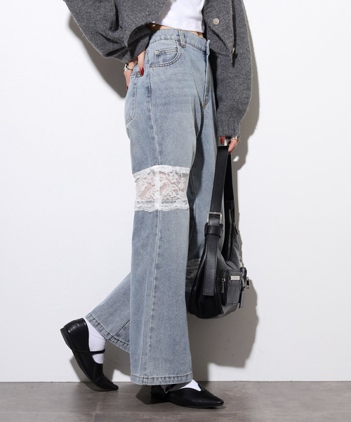 .WORKS(ドットワークス)の「.works レース切替デニムフレアーパンツ(デニムパンツ・レディース・ダークグレー/ブルー/ライトブルー・61/64)」の17枚目の写真