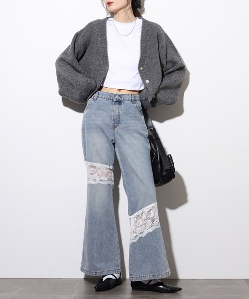 .WORKS(ドットワークス)の「.works レース切替デニムフレアーパンツ(デニムパンツ・レディース・ダークグレー/ブルー/ライトブルー・61/64)」の18枚目の写真