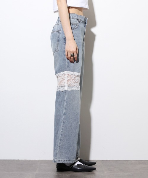.WORKS(ドットワークス)の「.works レース切替デニムフレアーパンツ(デニムパンツ・レディース・ダークグレー/ブルー/ライトブルー・61/64)」の21枚目の写真