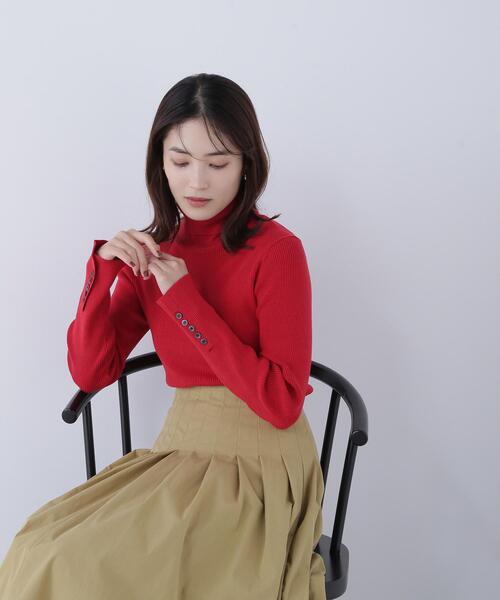 NATURAL BEAUTY BASIC(ナチュラルビューティーベーシック)の「◇【Oggi掲載】ベーシックタートルネックニット(ニット/セーター・レディース・ダークブラウン/レッド/ネイビー/ブルー・FREE)」の4枚目の写真