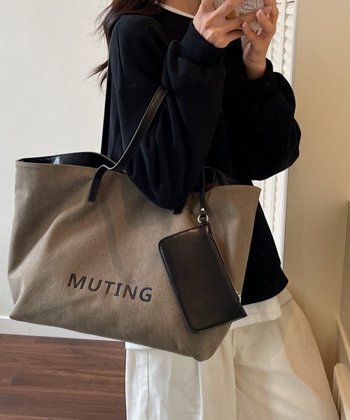 meJane（ミージェーン）の「ポーチ付き ロゴキャンバストートバック（トートバッグ・レディース・アッシュブラウン/ブラック・FREE）」の13枚目の写真