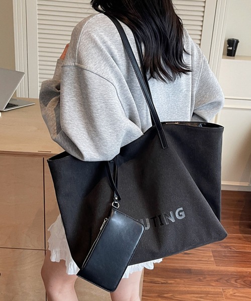 meJane（ミージェーン）の「ポーチ付き ロゴキャンバストートバック（トートバッグ・レディース・アッシュブラウン/ブラック・FREE）」の7枚目の写真