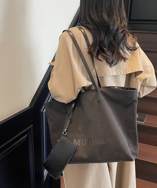 meJane（ミージェーン）の「ポーチ付き ロゴキャンバストートバック（トートバッグ・レディース・アッシュブラウン/ブラック・FREE）」の6枚目の写真