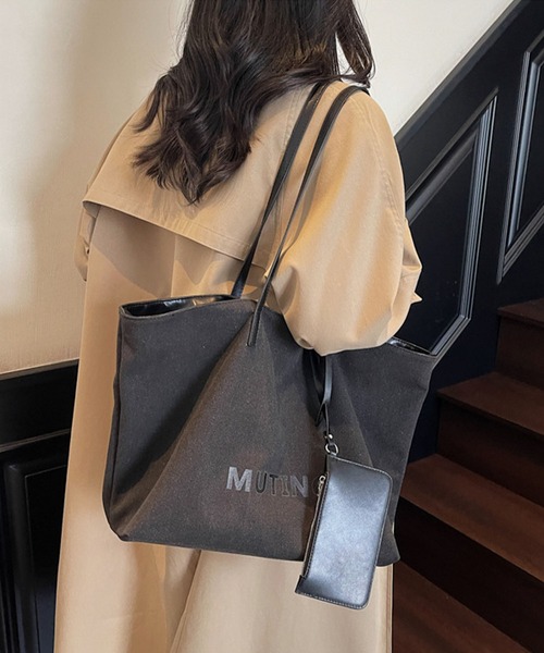 meJane（ミージェーン）の「ポーチ付き ロゴキャンバストートバック（トートバッグ・レディース・アッシュブラウン/ブラック・FREE）」の5枚目の写真