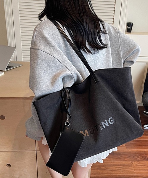 meJane（ミージェーン）の「ポーチ付き ロゴキャンバストートバック（トートバッグ・レディース・アッシュブラウン/ブラック・FREE）」の9枚目の写真