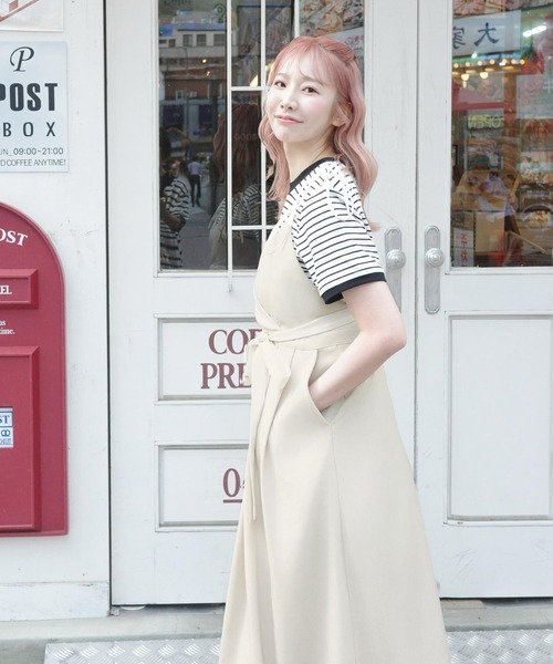 双松桃子さんコラボ ] ショルダーリボンカシュクールエプロン