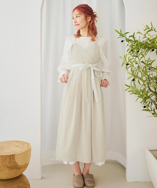 双松桃子さんコラボ ] ショルダーリボンカシュクールエプロン