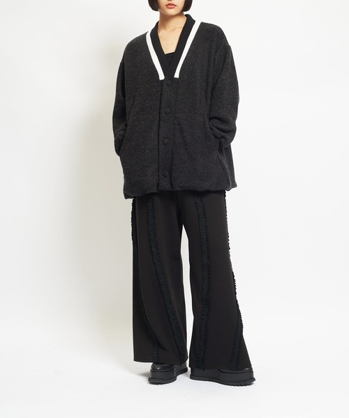 gomme(ゴム)の「モッサジャージ バルーンカーディガン(カーディガン/ボレロ・レディース・チャコールグレー/ブラック・MEDIUM)」の3枚目の写真