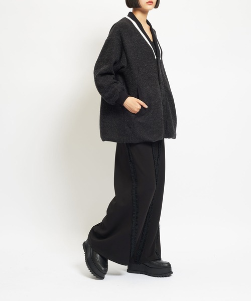 gomme(ゴム)の「モッサジャージ バルーンカーディガン(カーディガン/ボレロ・レディース・チャコールグレー/ブラック・MEDIUM)」の4枚目の写真