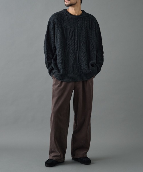 COLONY 2139（コロニートゥーワンスリーナイン）の「パネルケーブル柄ニットプルオーバー（ニット/セーター・メンズ・ホワイト/ブラック・MEDIUM/LARGE）」の15枚目の写真