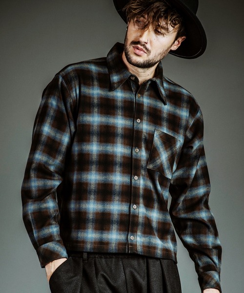 NO ID.(ノーアイディ)の「【NO ID.】Nel Check Shirt Blouson / ネル チェック シャツ ブルゾン(ブルゾン・メンズ・サックスブルー/ピンク/マスタード・ONE SIZE)」の2枚目の写真