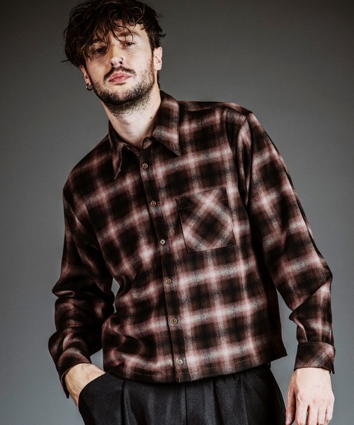 NO ID.(ノーアイディ)の「【NO ID.】Nel Check Shirt Blouson / ネル チェック シャツ ブルゾン(ブルゾン・メンズ・サックスブルー/ピンク/マスタード・ONE SIZE)」の3枚目の写真