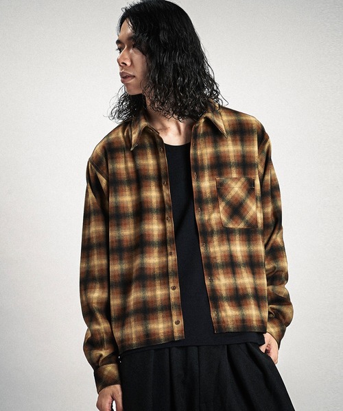 NO ID.(ノーアイディ)の「【NO ID.】Nel Check Shirt Blouson / ネル チェック シャツ ブルゾン(ブルゾン・メンズ・サックスブルー/ピンク/マスタード・ONE SIZE)」の13枚目の写真