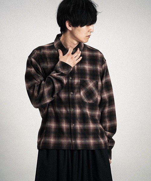 NO ID.(ノーアイディ)の「【NO ID.】Nel Check Shirt Blouson / ネル チェック シャツ ブルゾン(ブルゾン・メンズ・サックスブルー/ピンク/マスタード・ONE SIZE)」の15枚目の写真