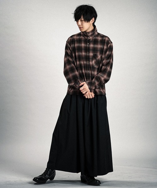 NO ID.(ノーアイディ)の「【NO ID.】Nel Check Shirt Blouson / ネル チェック シャツ ブルゾン(ブルゾン・メンズ・サックスブルー/ピンク/マスタード・ONE SIZE)」の7枚目の写真