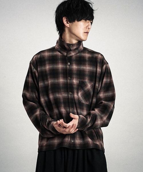 NO ID.(ノーアイディ)の「【NO ID.】Nel Check Shirt Blouson / ネル チェック シャツ ブルゾン(ブルゾン・メンズ・サックスブルー/ピンク/マスタード・ONE SIZE)」の8枚目の写真