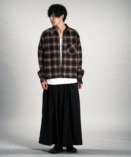 NO ID.(ノーアイディ)の「【NO ID.】Nel Check Shirt Blouson / ネル チェック シャツ ブルゾン(ブルゾン・メンズ・サックスブルー/ピンク/マスタード・ONE SIZE)」の10枚目の写真