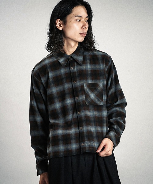 NO ID.(ノーアイディ)の「【NO ID.】Nel Check Shirt Blouson / ネル チェック シャツ ブルゾン(ブルゾン・メンズ・サックスブルー/ピンク/マスタード・ONE SIZE)」の4枚目の写真