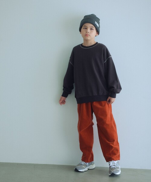 green label relaxing（グリーンレーベルリラクシング）の「コーデュロイ カーブパンツ / キッズ  100cm-160cm ストレッチ（その他パンツ・キッズ・ケリーグリーン/ダークオレンジ/ナチュラル・160cm/100cm/110cm/120cm/150cm/130cm/140cm）」の8枚目の写真