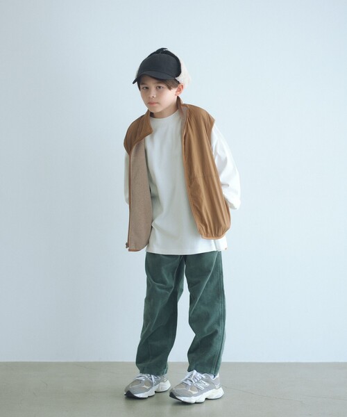 green label relaxing（グリーンレーベルリラクシング）の「コーデュロイ カーブパンツ / キッズ  100cm-160cm ストレッチ（その他パンツ・キッズ・ケリーグリーン/ダークオレンジ/ナチュラル・160cm/100cm/110cm/120cm/150cm/130cm/140cm）」の4枚目の写真