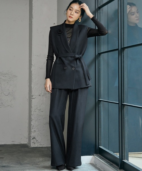 セール】【3点セット】パンツドレス オケージョン 結婚式 セットアップ